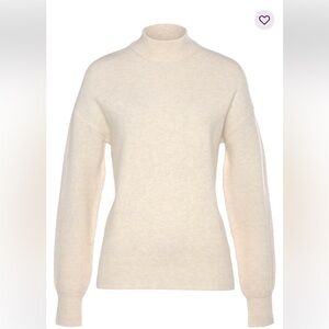 Lascana Women Turtleneck Sweater Cream Gold Button Soft Cozy Academia size 8/10